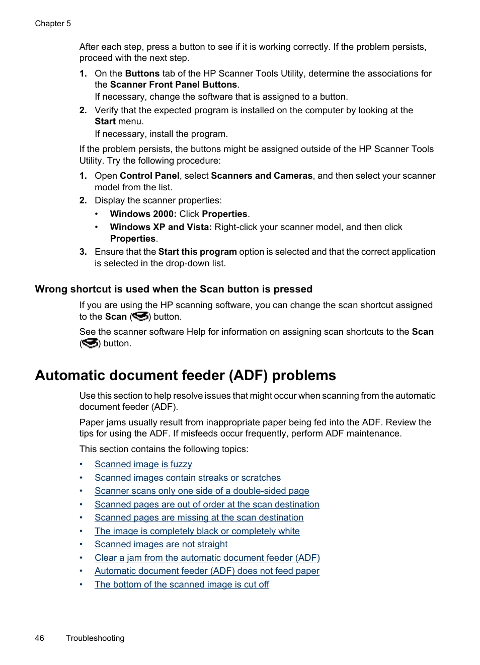 Automatic document feeder (adf) problems | HP N6350 User Manual | Page 48 / 60