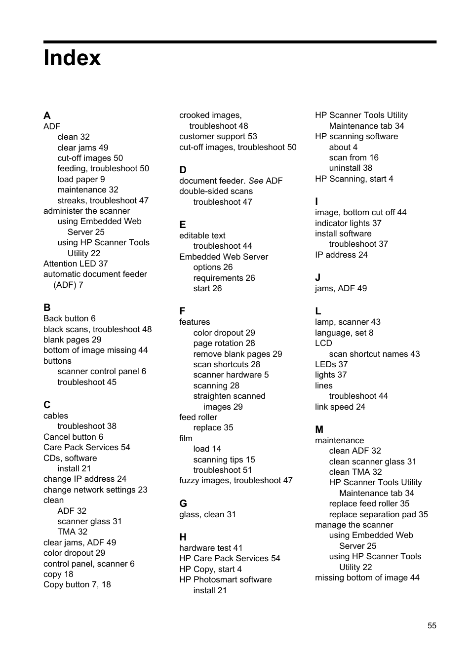 Index | HP N6350 User Manual | Page 57 / 60