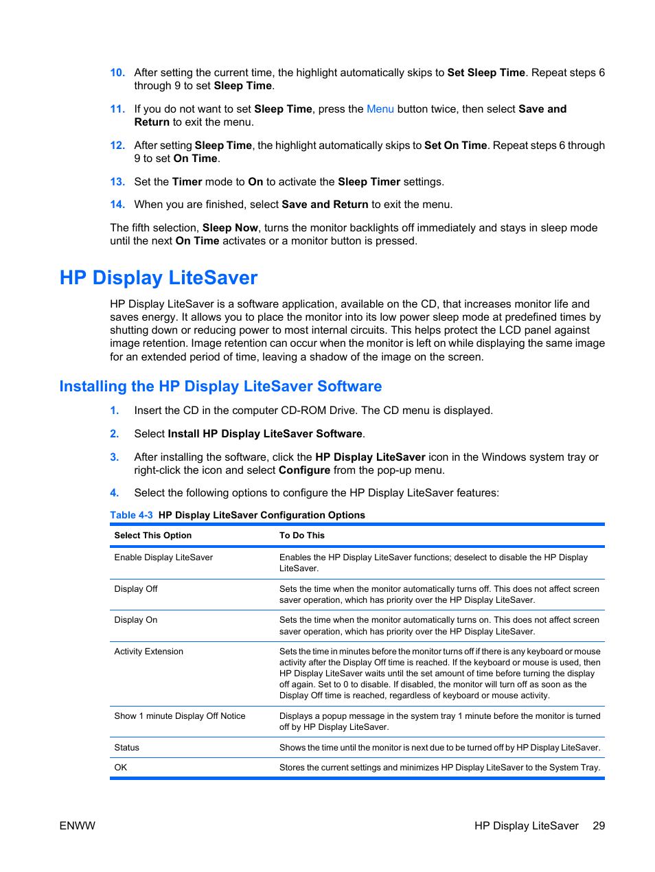 Hp display litesaver, Installing the hp display litesaver software | HP LE1911I User Manual | Page 37 / 55