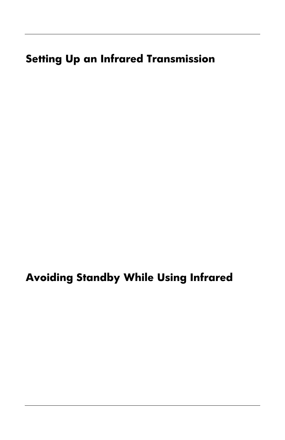 Setting up an infrared transmission, Avoiding standby while using infrared | HP Notebook User Manual | Page 108 / 158