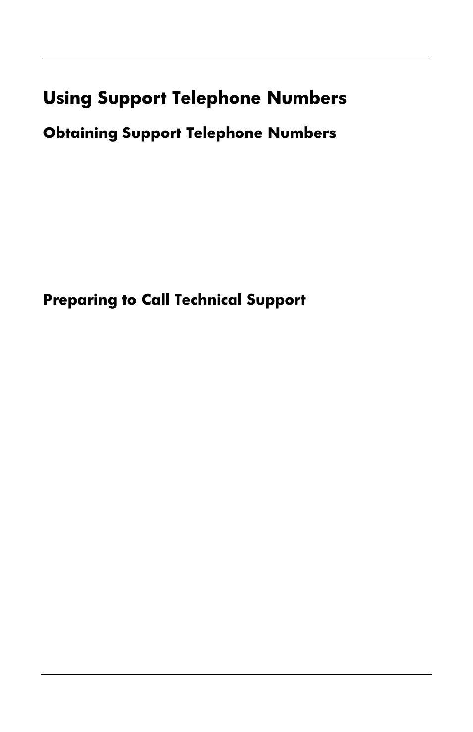 Using support telephone numbers | HP Notebook User Manual | Page 139 / 158