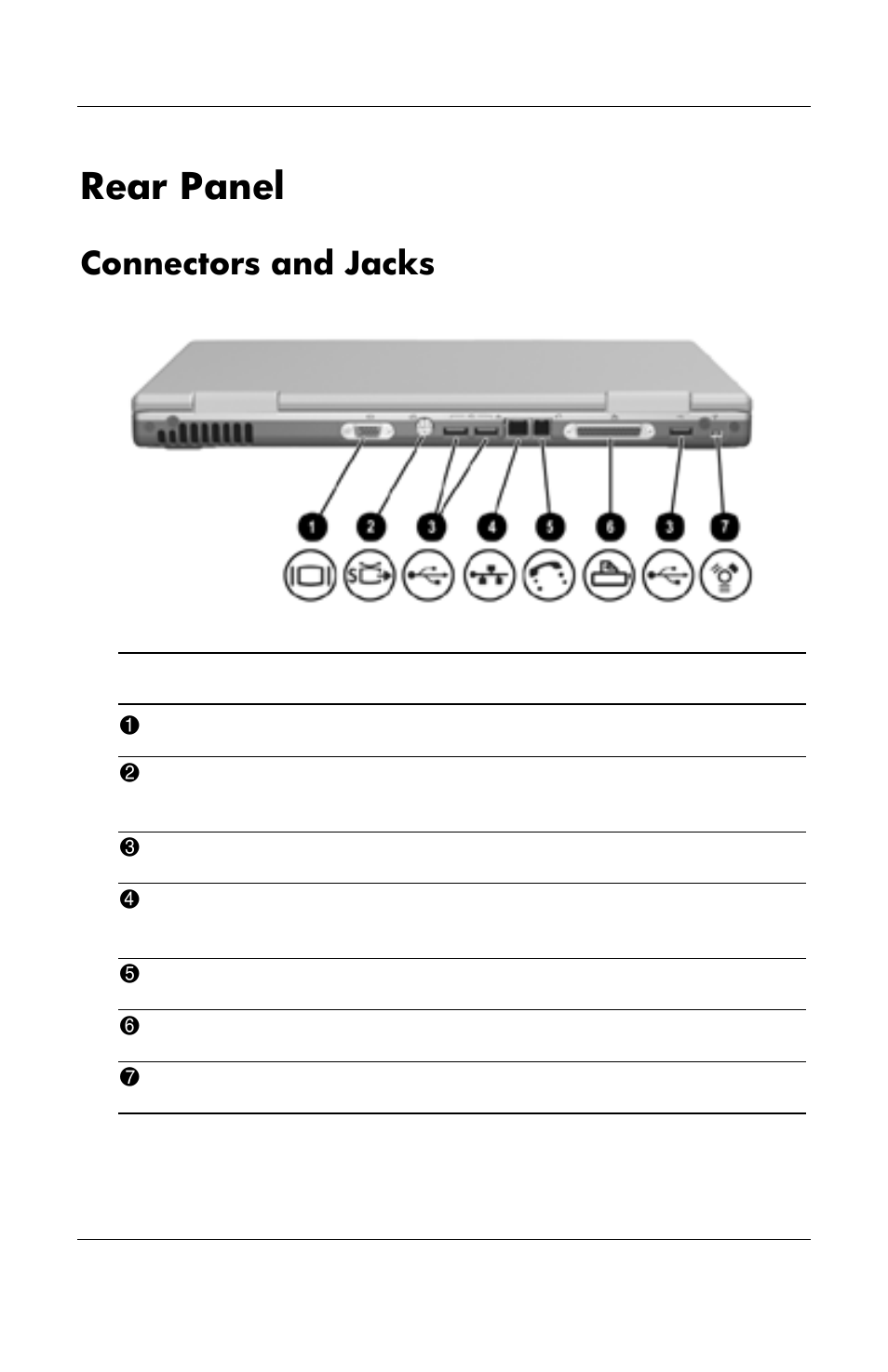 Rear panel, Connectors and jacks | HP Notebook User Manual | Page 29 / 158