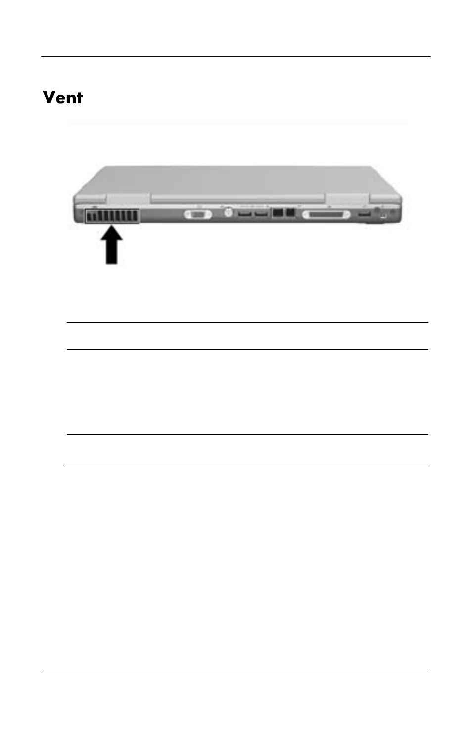 Vent, Rear panel: vent | HP Notebook User Manual | Page 30 / 158