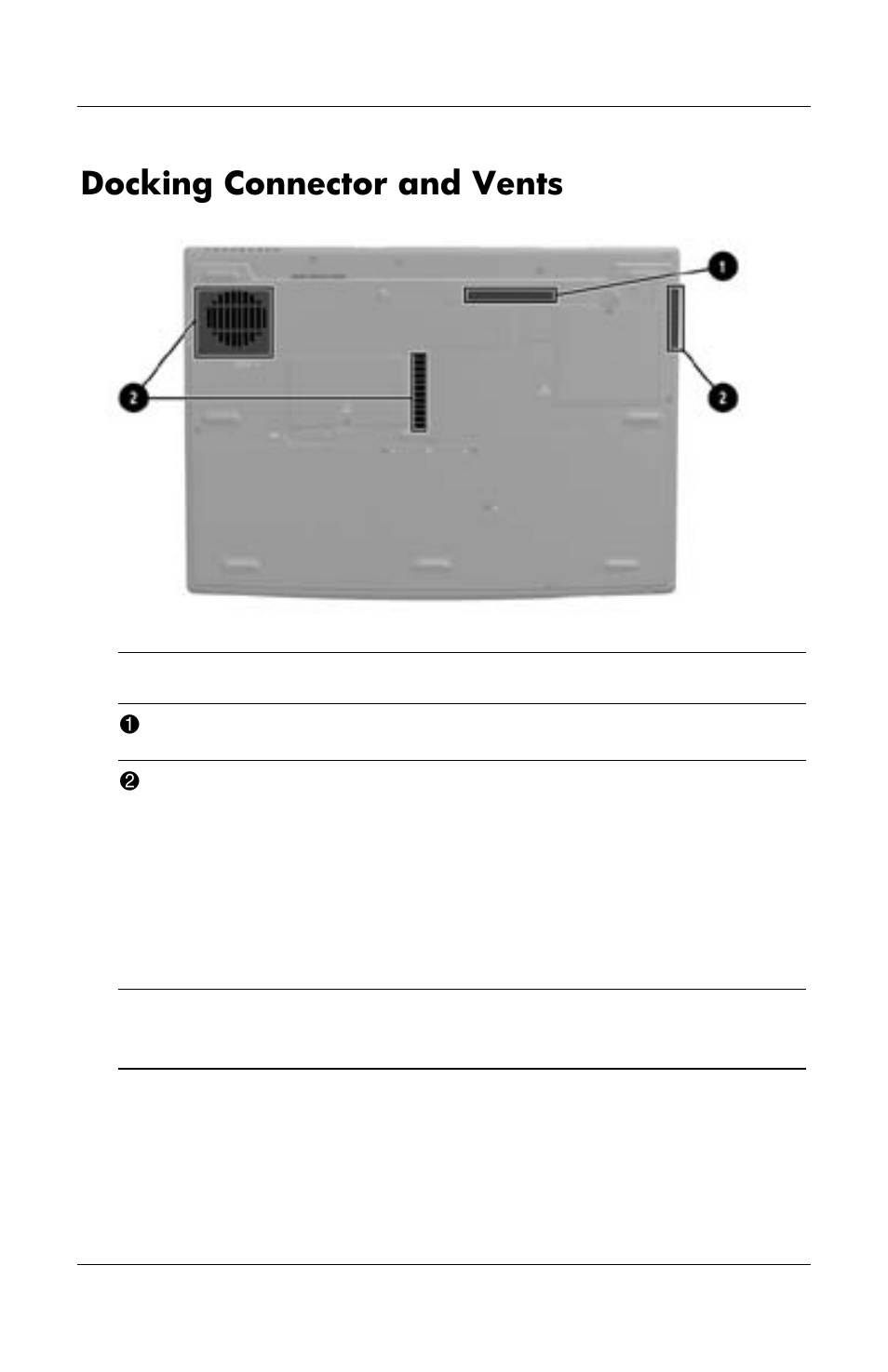 Docking connector and vents | HP Notebook User Manual | Page 34 / 158