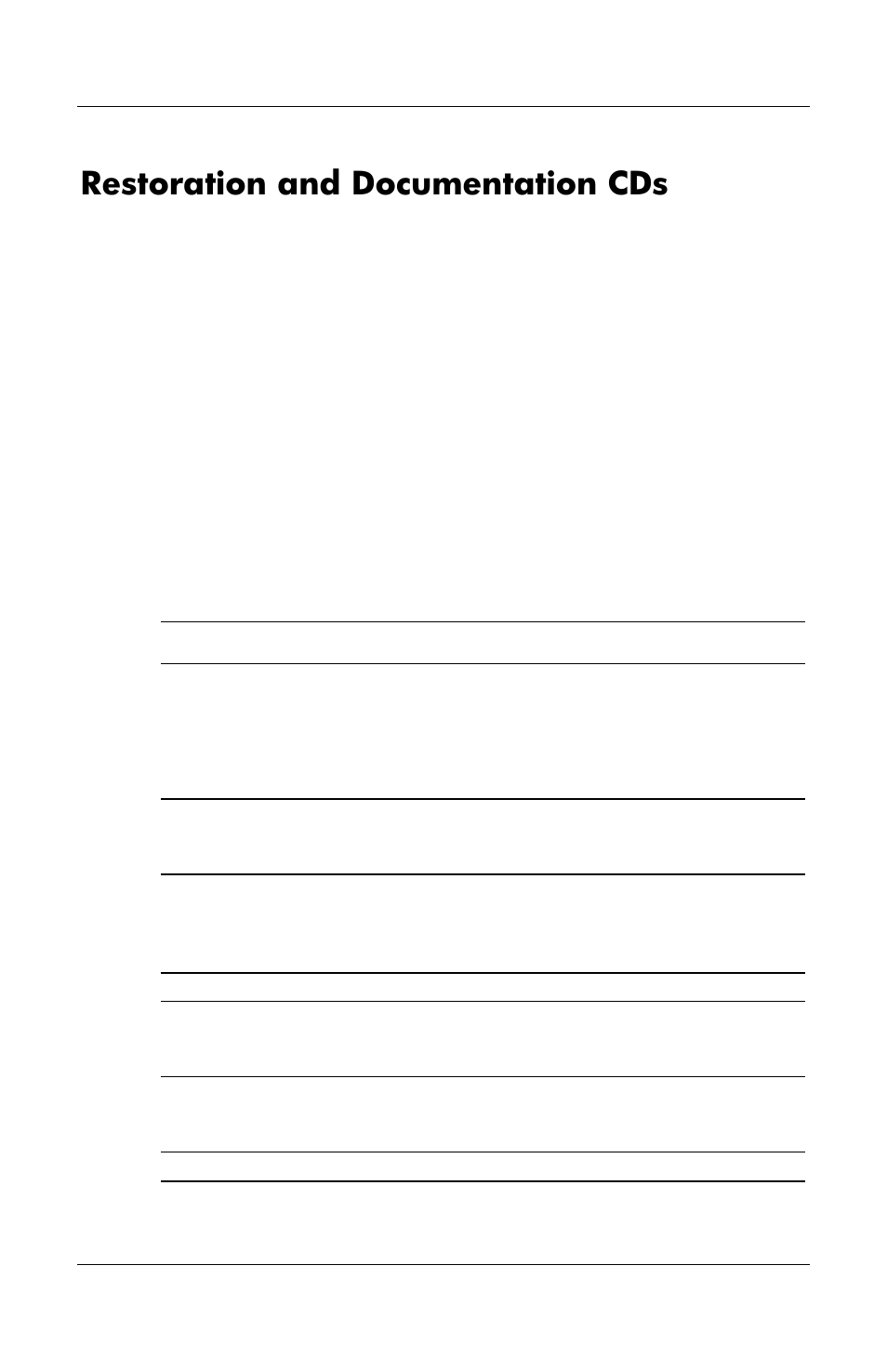 Restoration and documentation cds | HP Notebook User Manual | Page 38 / 158