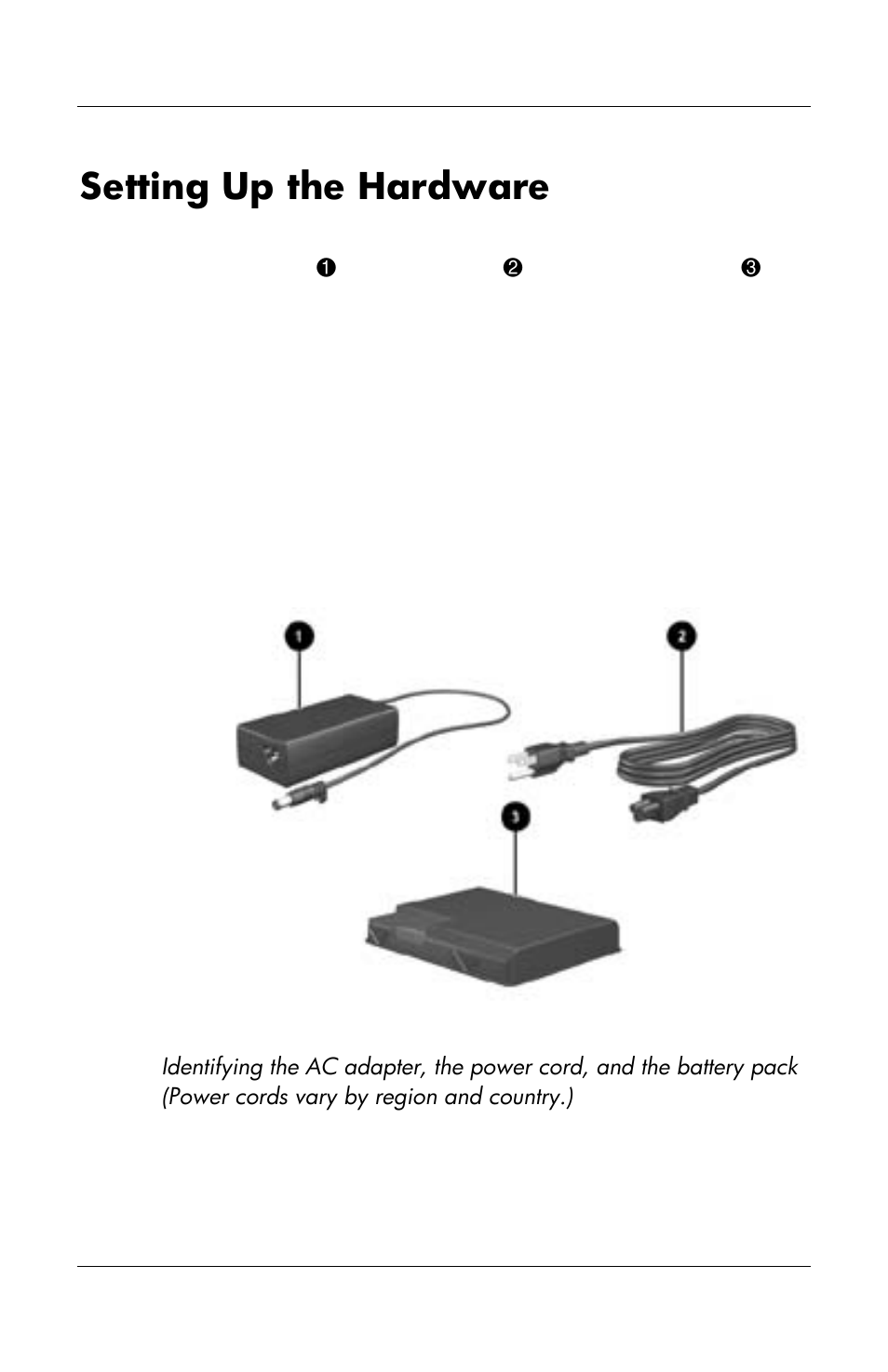 Setting up the hardware | HP Notebook User Manual | Page 4 / 158