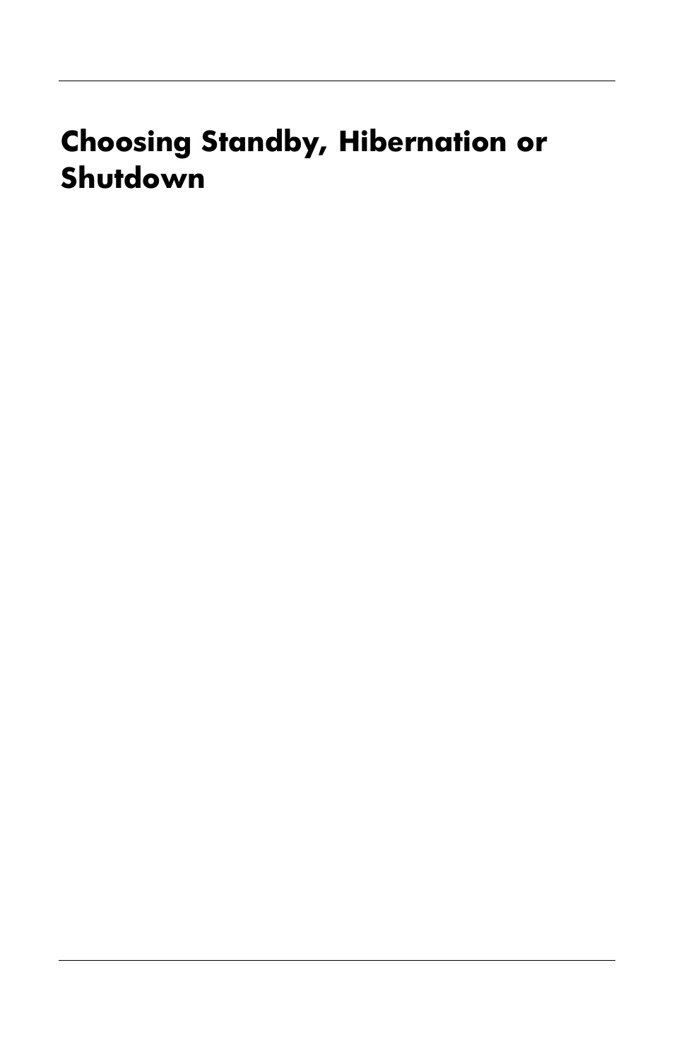Choosing standby, hibernation or shutdown | HP Notebook User Manual | Page 53 / 158