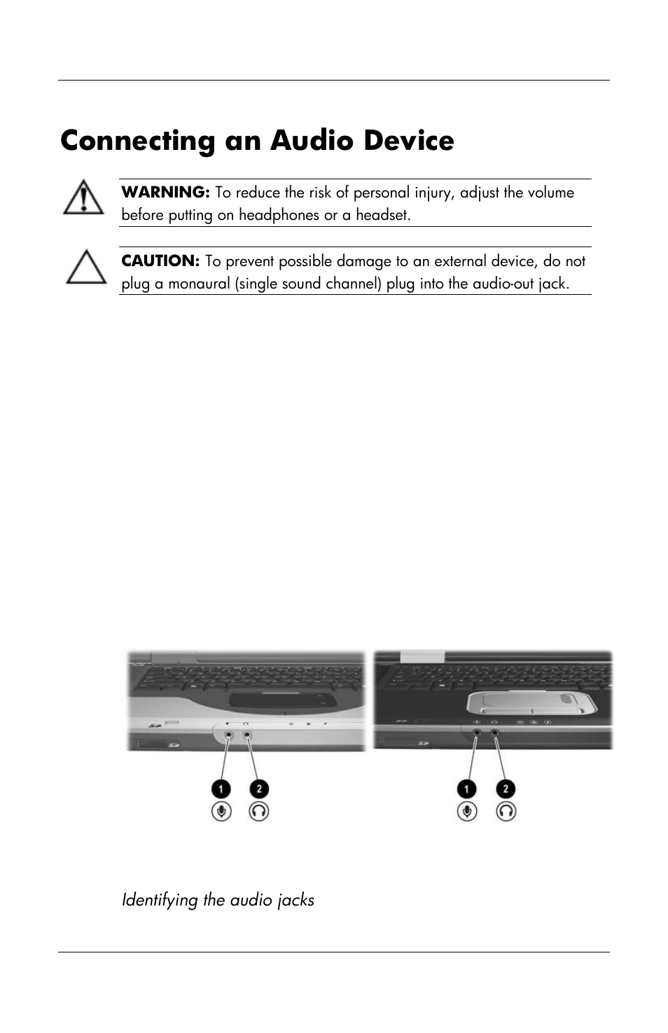 Connecting an audio device | HP Notebook User Manual | Page 86 / 158