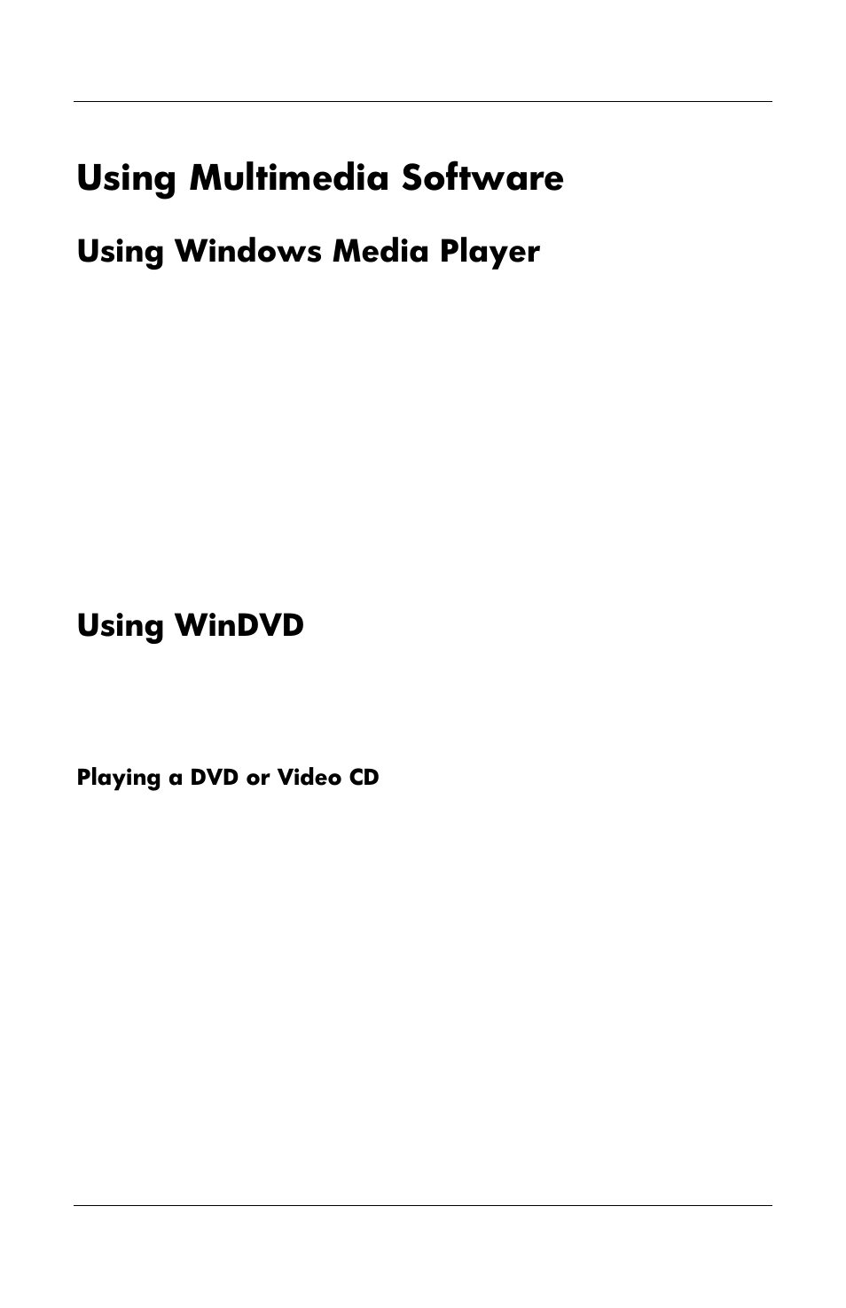 Using multimedia software, Using windows media player, Using windvd | HP Notebook User Manual | Page 89 / 158