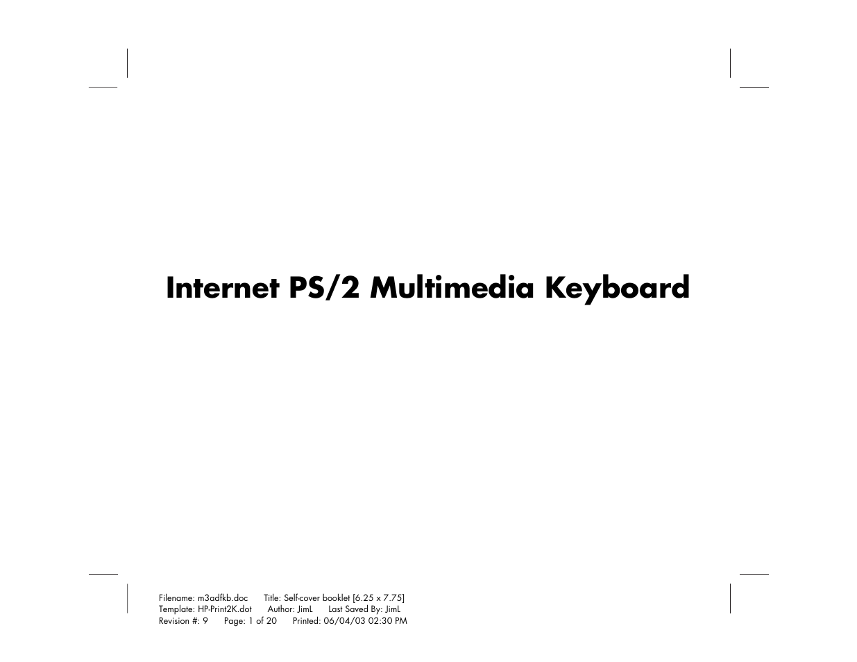 HP PS/2 User Manual | 20 pages