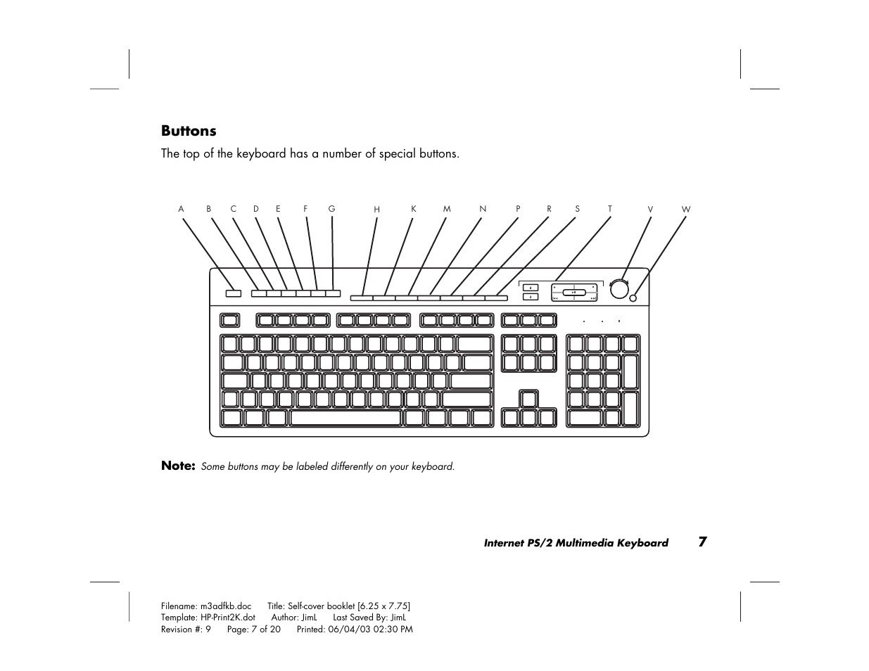 Buttons | HP PS/2 User Manual | Page 11 / 20