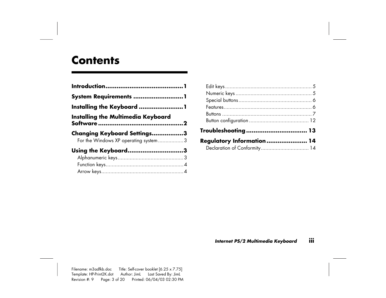 HP PS/2 User Manual | Page 3 / 20