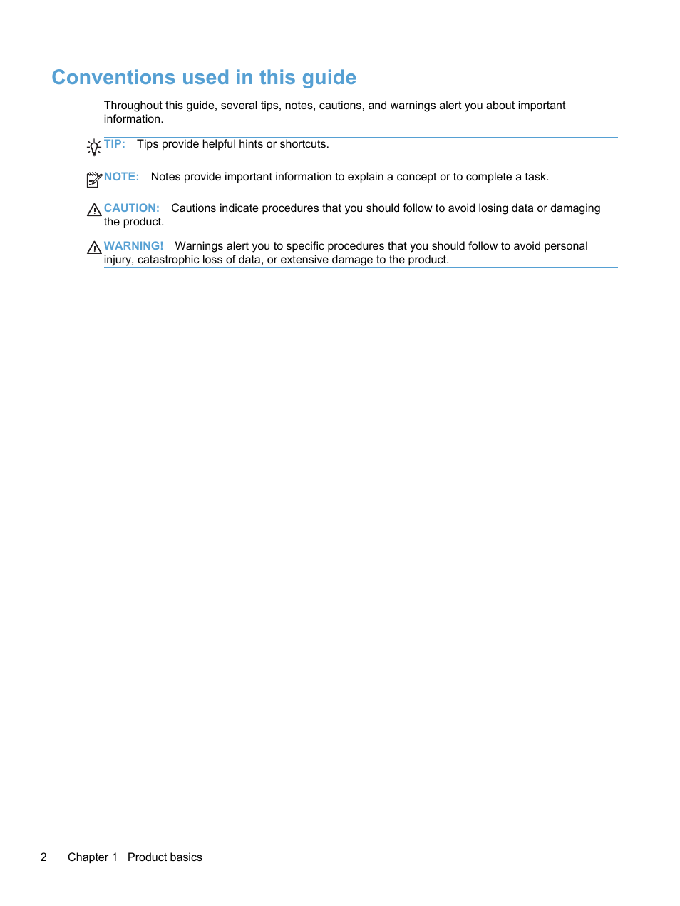 Conventions used in this guide | HP 7000N User Manual | Page 10 / 124