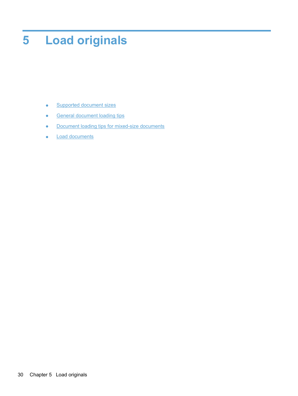 Load originals, 5 load originals, 5load originals | HP 7000N User Manual | Page 38 / 124