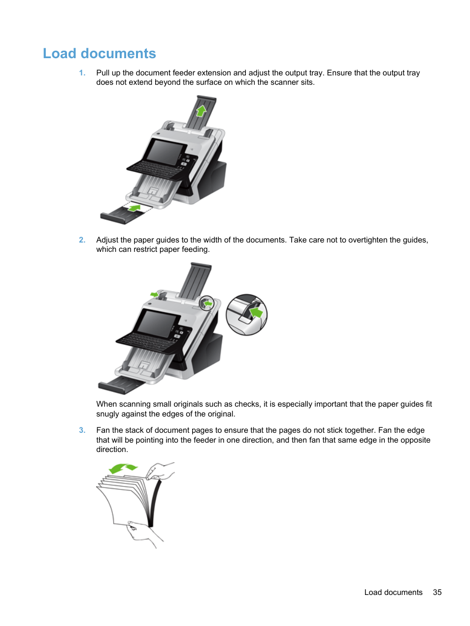 Load documents | HP 7000N User Manual | Page 43 / 124