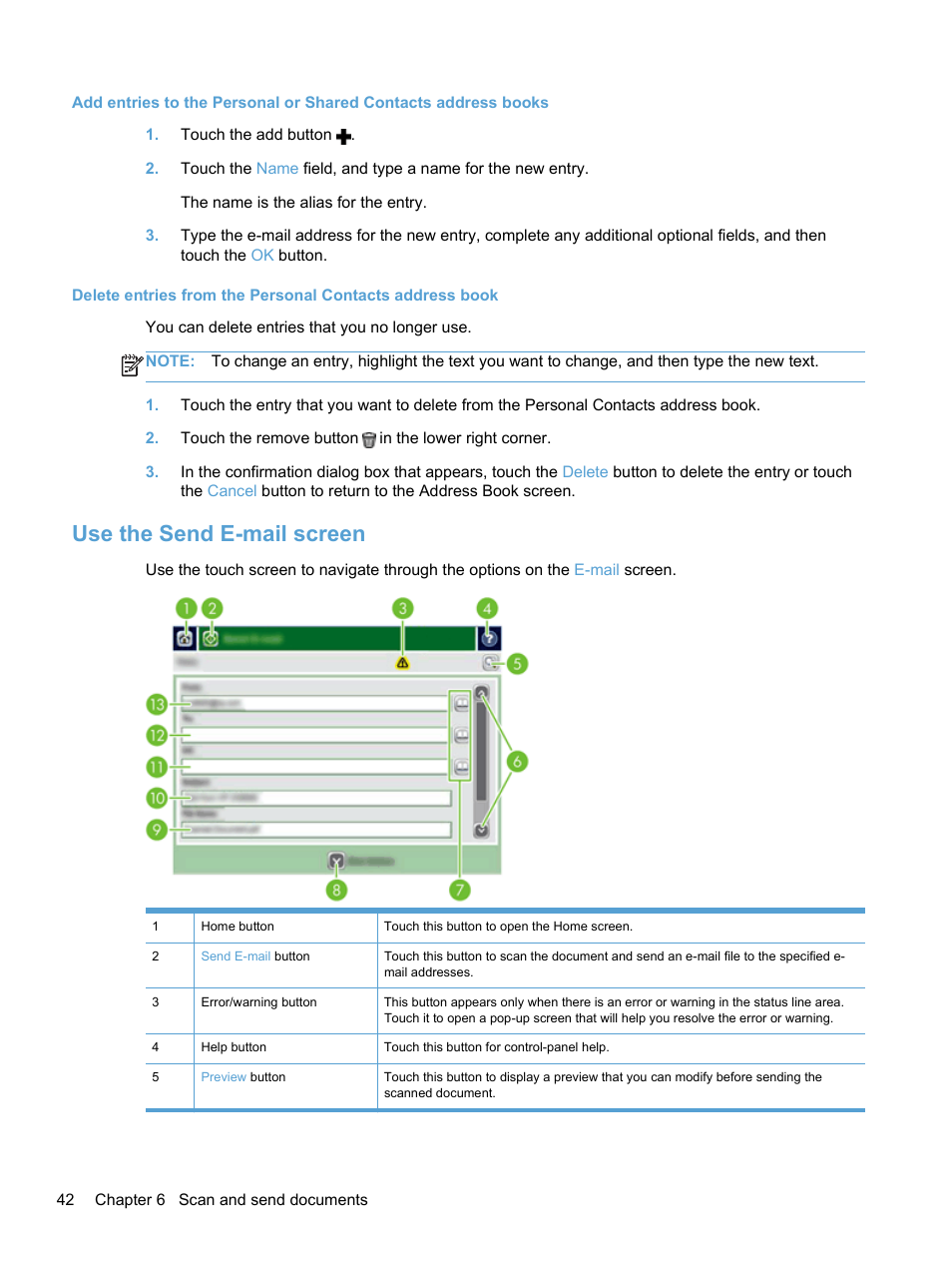 Use the send e-mail screen | HP 7000N User Manual | Page 50 / 124