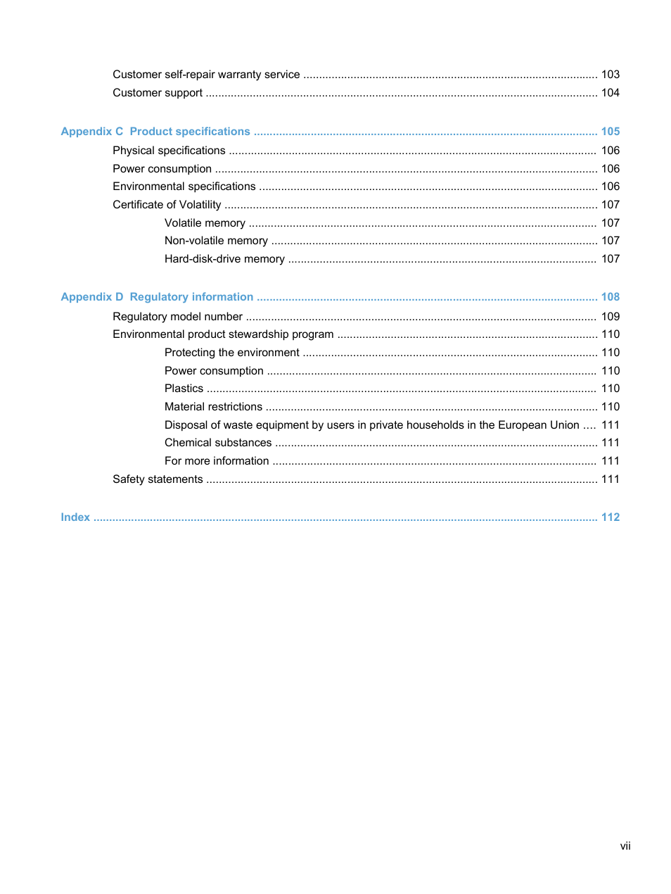 HP 7000N User Manual | Page 7 / 124