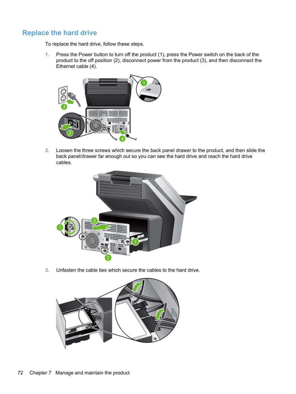 Replace the hard drive | HP 7000N User Manual | Page 80 / 124