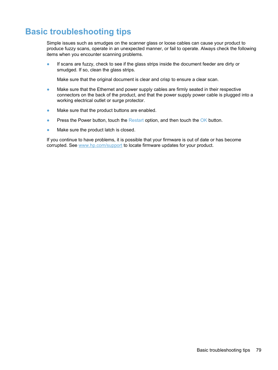 Basic troubleshooting tips | HP 7000N User Manual | Page 87 / 124