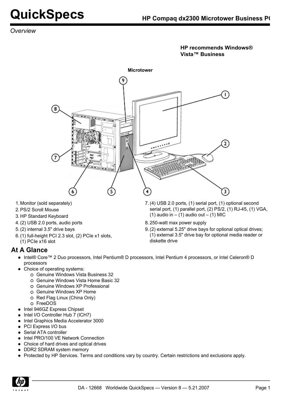 HP Compaq Microtower Business PC dx2300 User Manual | 31 pages