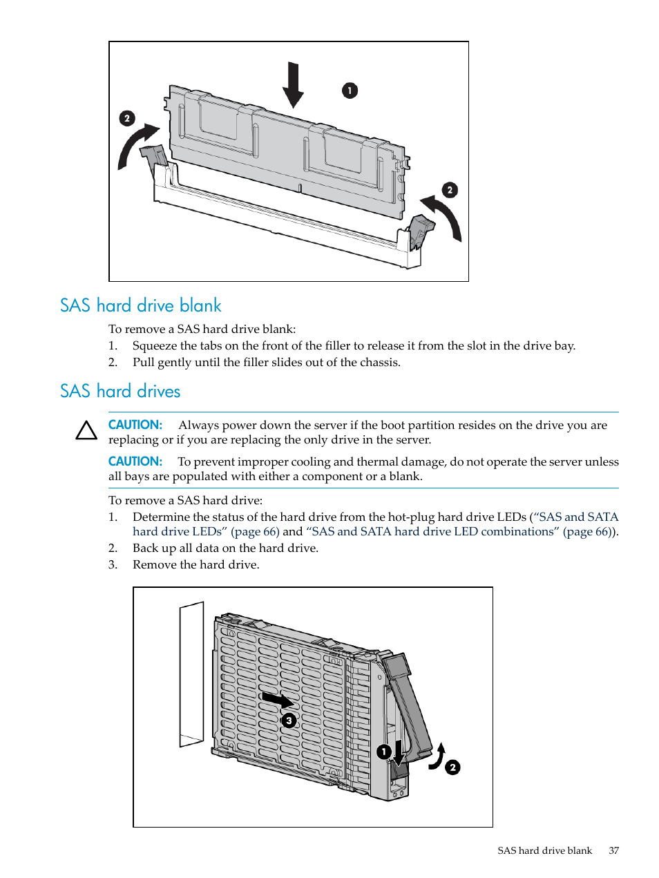 Sas hard drive blank, Sas hard drives, Sas hard drive blank sas hard drives | HP DL785 User Manual | Page 37 / 90