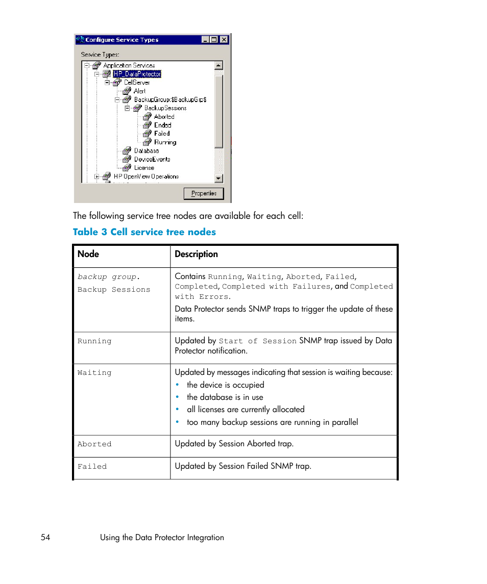 Cell service tree nodes | HP A.06.10 User Manual | Page 54 / 100