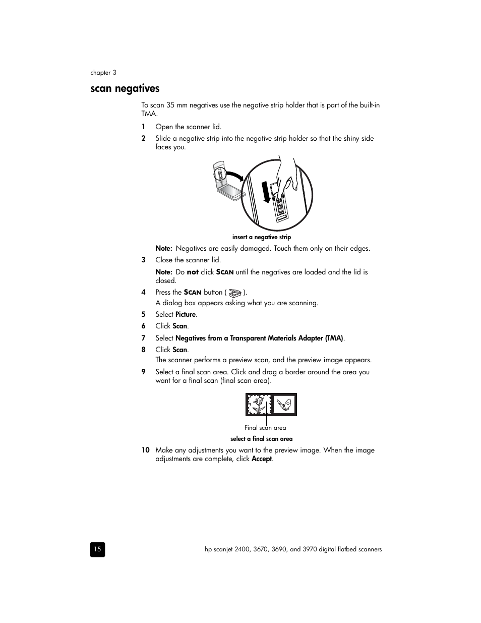 Scan negatives | HP 2400 User Manual | Page 20 / 36