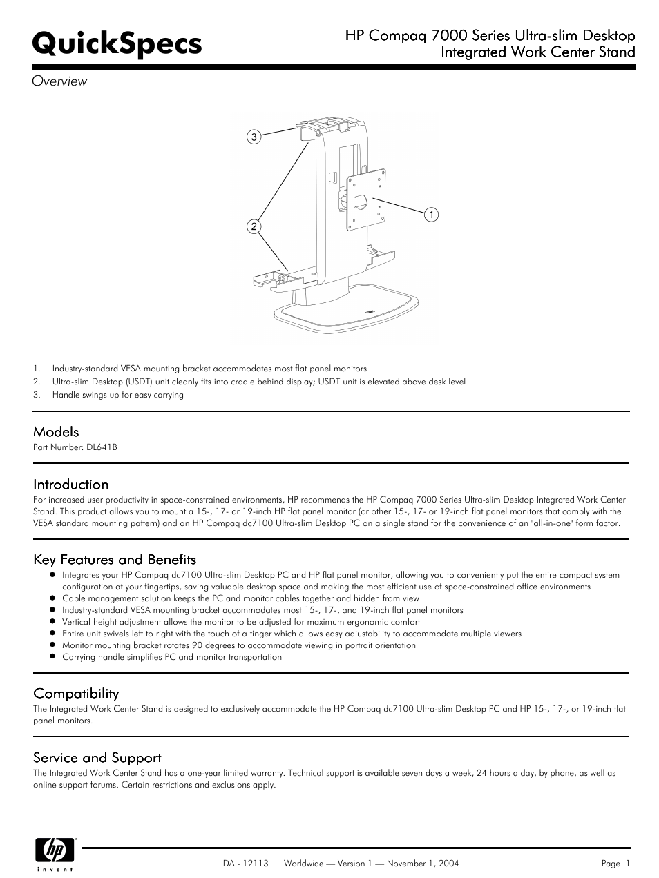 HP Compaq DL641B User Manual | 2 pages