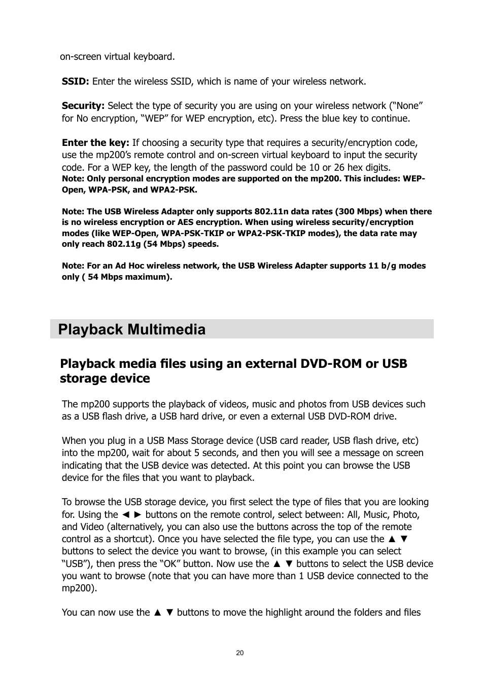 Playback multimedia | HP MP200 User Manual | Page 24 / 146