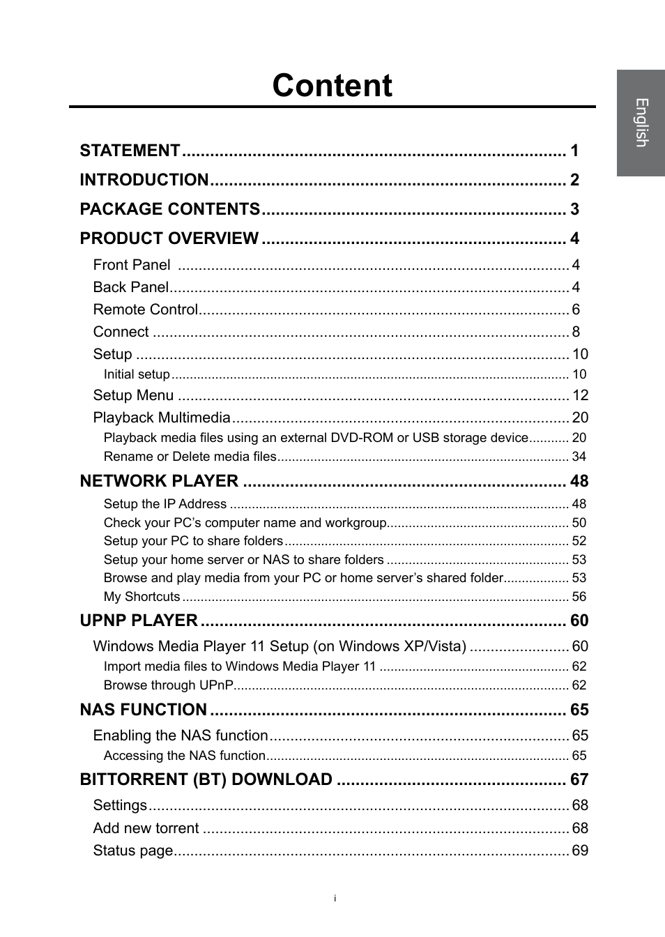 Content | HP MP200 User Manual | Page 3 / 146