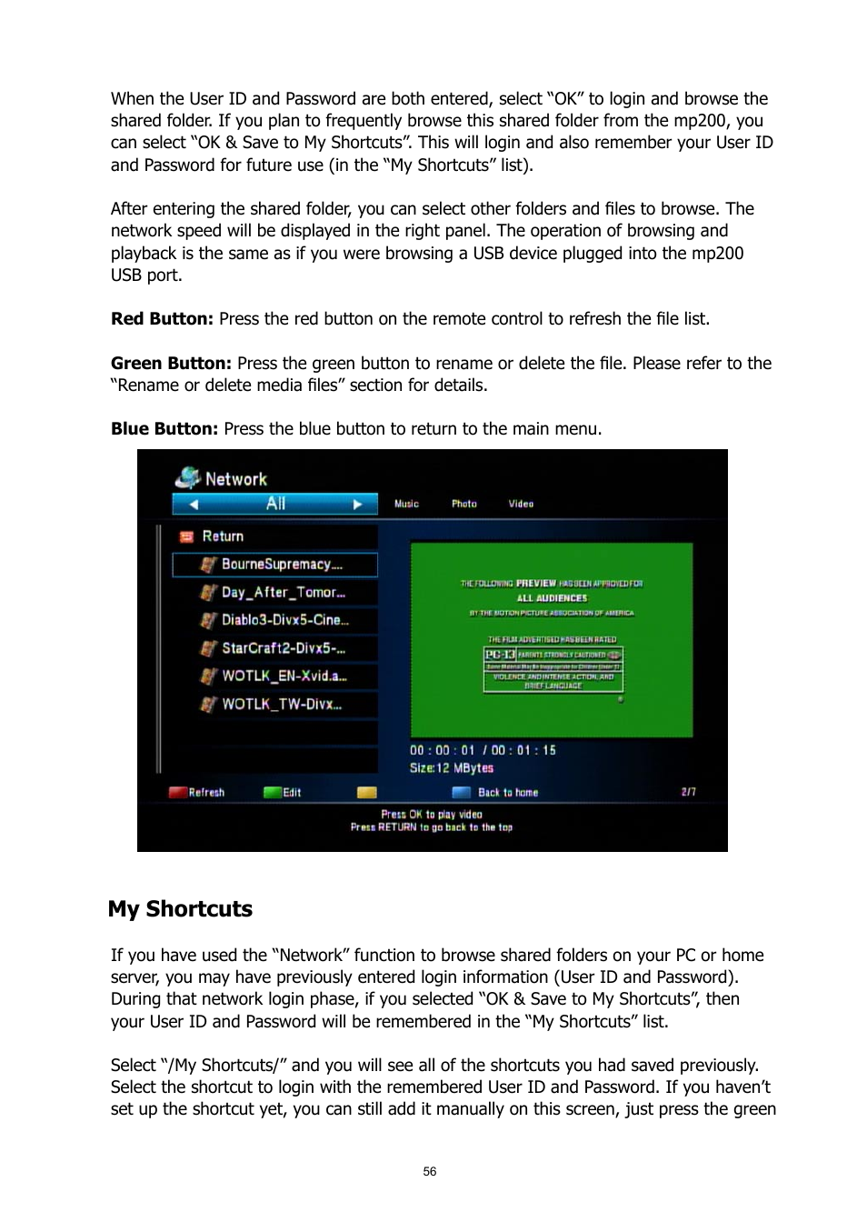 My shortcuts | HP MP200 User Manual | Page 60 / 146