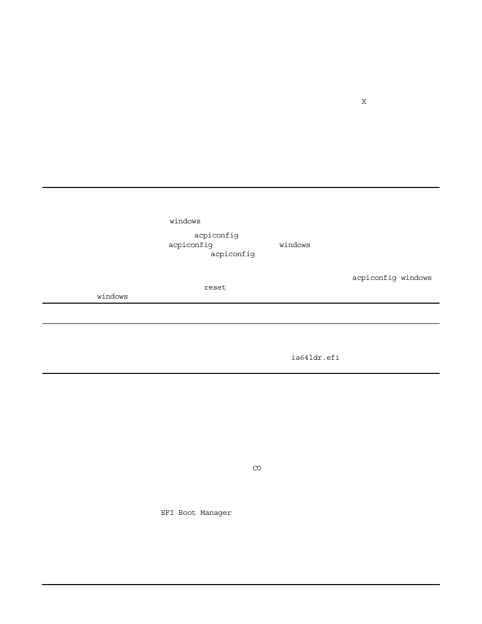 Step 6.  press, To exit the efi environment press, Booting microsoft windows | Refer to, At the efi shell, enter the, Windows booting, Log in to the management processor, and enter | HP A9834-9001B User Manual | Page 160 / 247