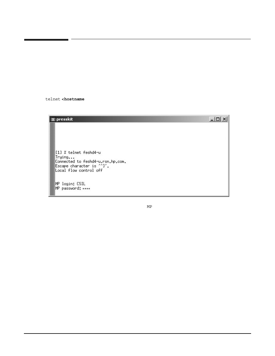 Shutting down the system, Checking system configuration, Telnet | Figurec1 connecting to host, Figure c-1. connecting to host | HP A9834-9001B User Manual | Page 214 / 247