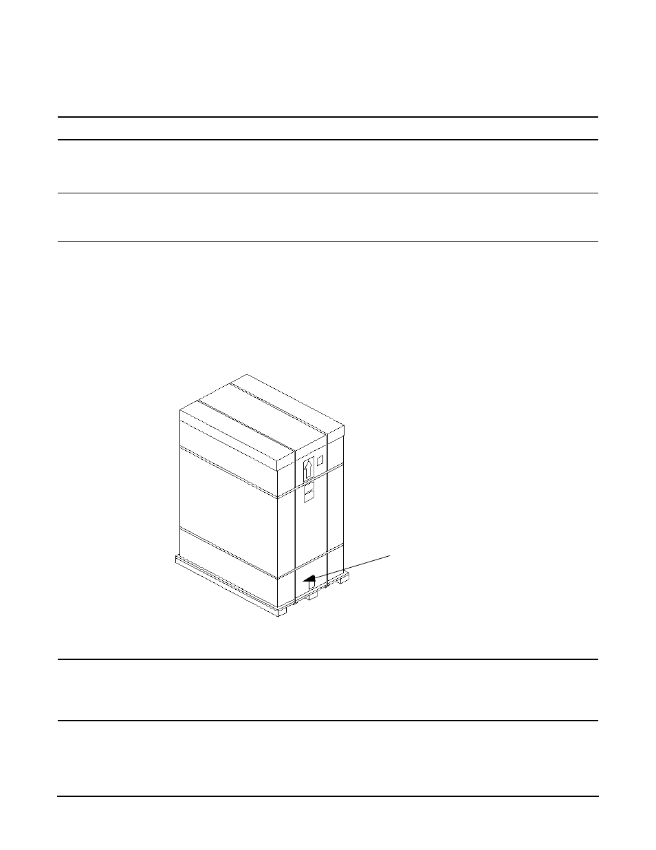Unpacking the cabinet, Cabinet unpacking, Figure33 front of cabinet container | Figure 3-3. front of cabinet container | HP A9834-9001B User Manual | Page 81 / 247