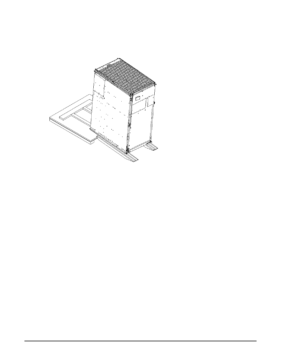 Step 5.  carefully roll the cabinet down the ramp, Unpacking the pdca, Pdca:unpacking;unpacking:pdca | Pdca:wiring configurations, Figure 3-11. rolling the cabinet down the ramp | HP A9834-9001B User Manual | Page 88 / 247