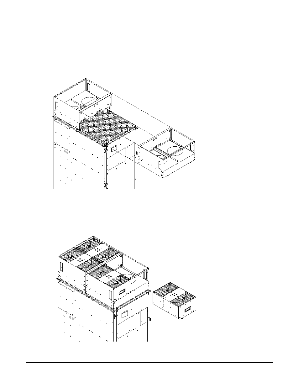Step 4.  using the handles on the housing labeled, Step 5.  unpack each of the four blowers | HP A9834-9001B User Manual | Page 93 / 247