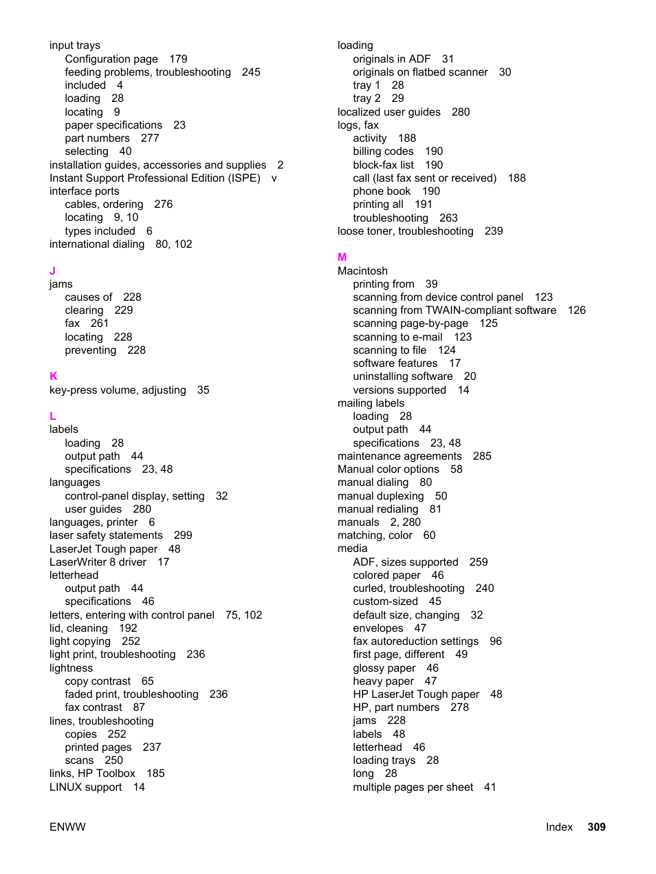 HP 2820 User Manual | Page 325 / 334