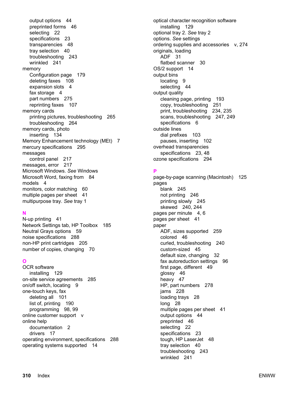 HP 2820 User Manual | Page 326 / 334