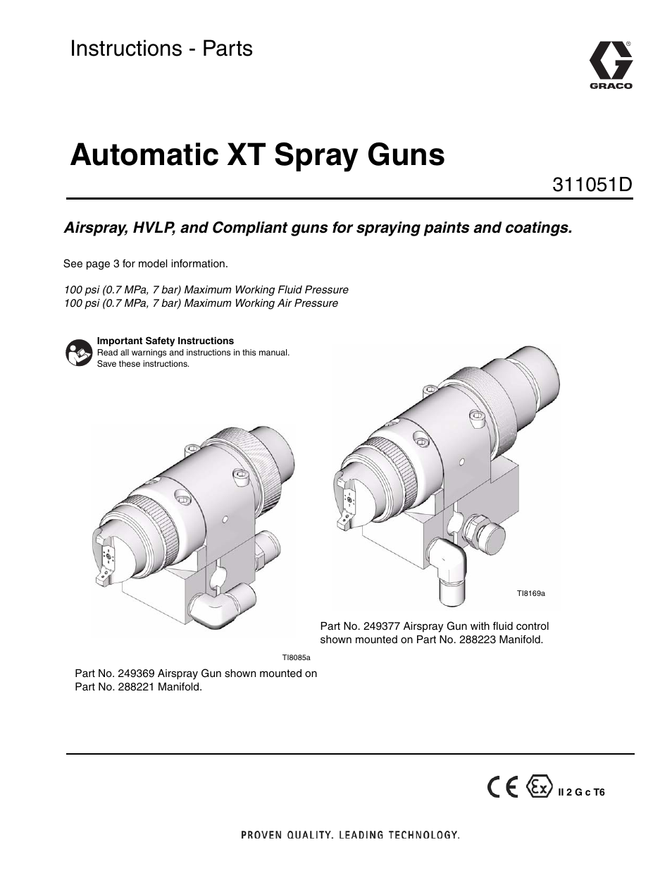 HP AUTOMATIC XT SPAY GUNS 311051D User Manual | 38 pages