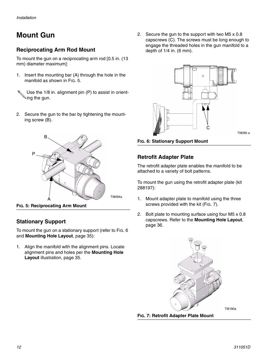 Mount gun | HP AUTOMATIC XT SPAY GUNS 311051D User Manual | Page 12 / 38