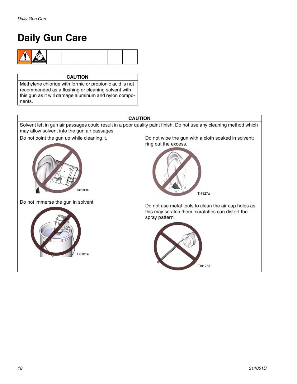 Daily gun care | HP AUTOMATIC XT SPAY GUNS 311051D User Manual | Page 18 / 38