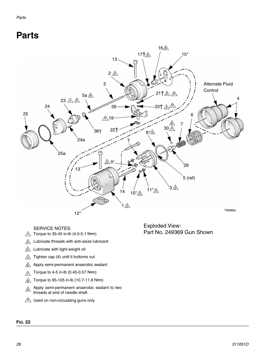 Parts, In f | HP AUTOMATIC XT SPAY GUNS 311051D User Manual | Page 26 / 38