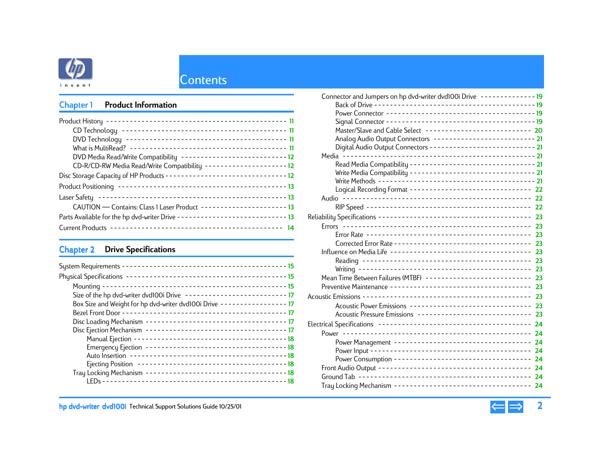 HP DVD100I User Manual | Page 2 / 104