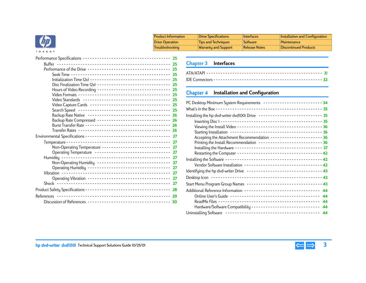 HP DVD100I User Manual | Page 3 / 104