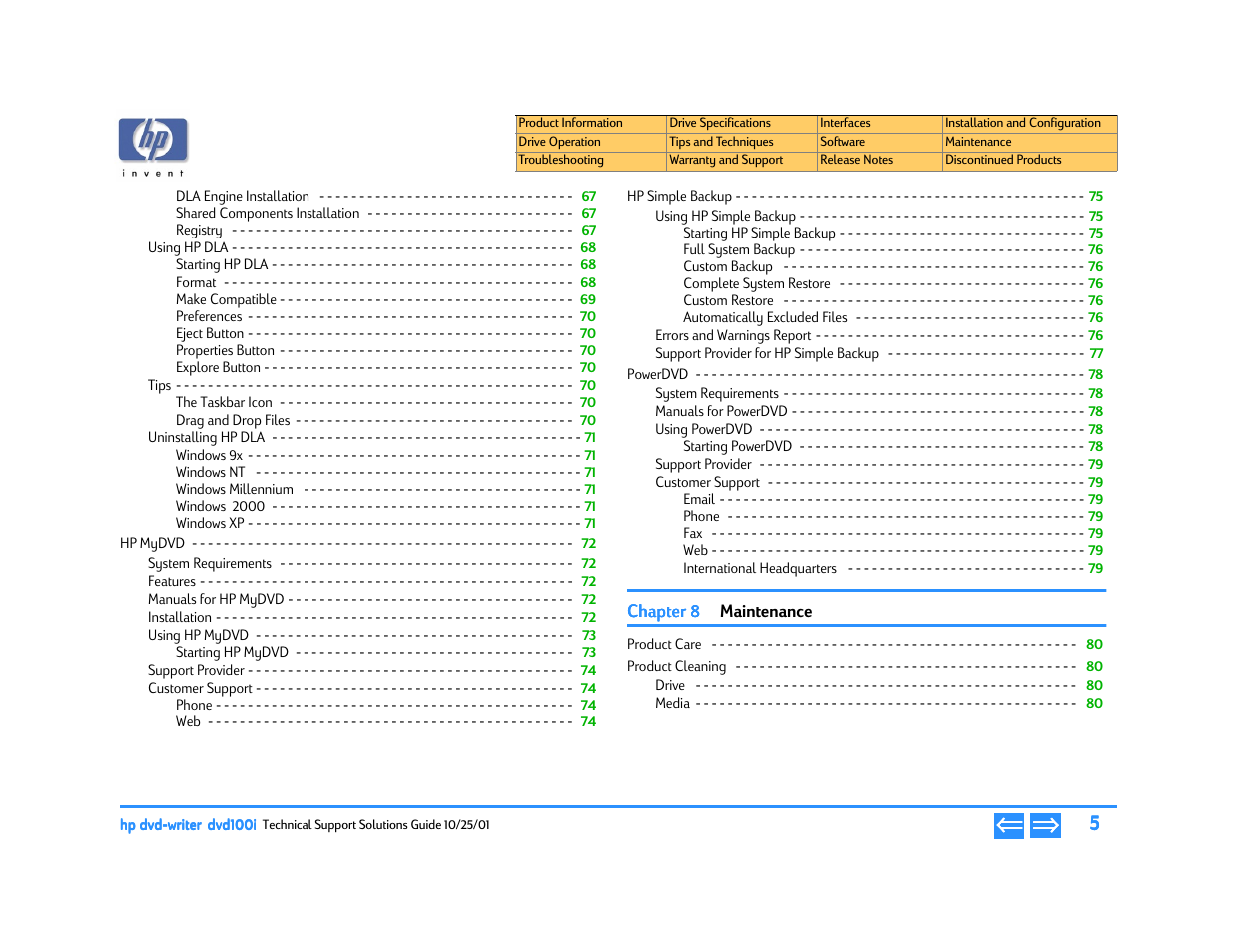HP DVD100I User Manual | Page 5 / 104