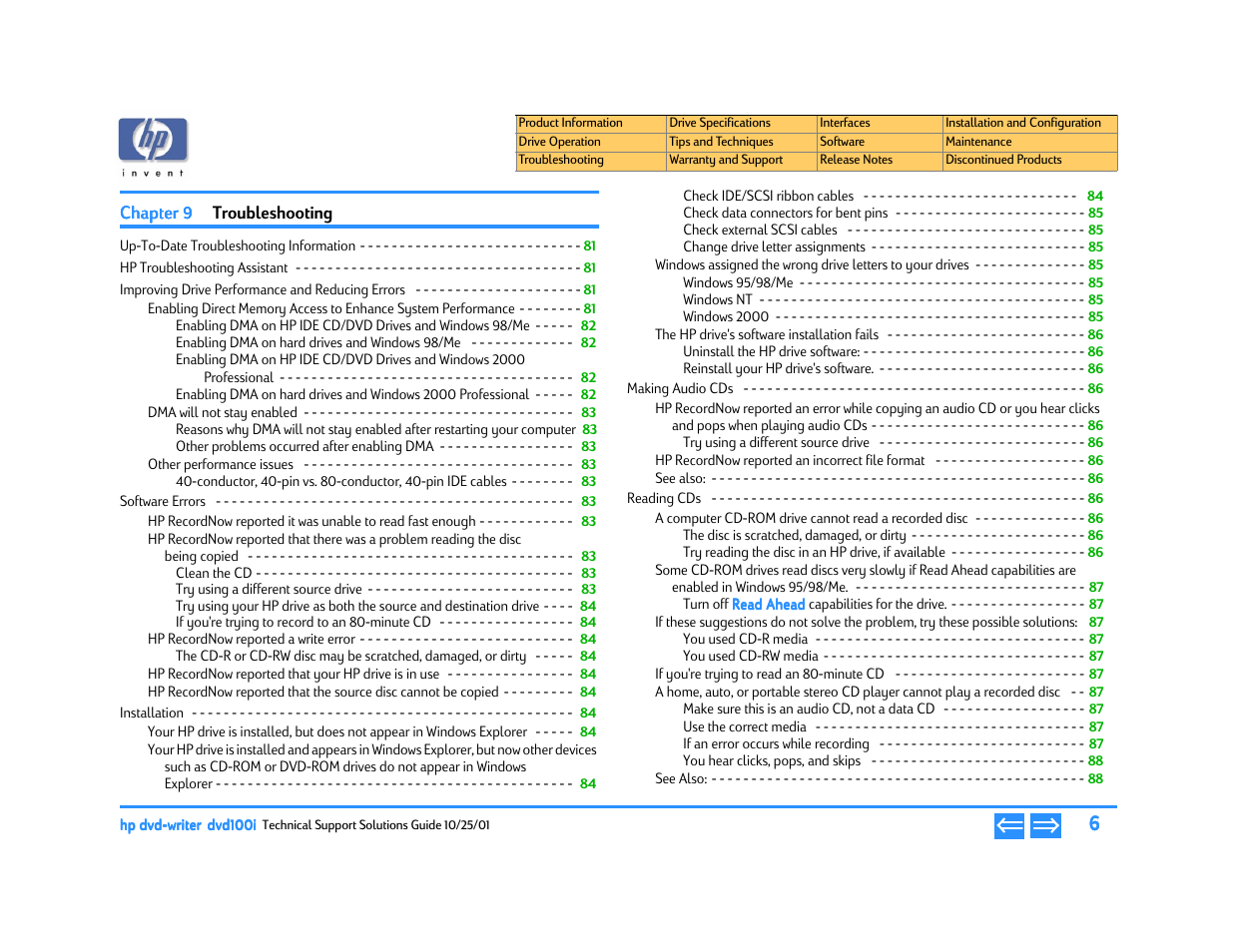 HP DVD100I User Manual | Page 6 / 104