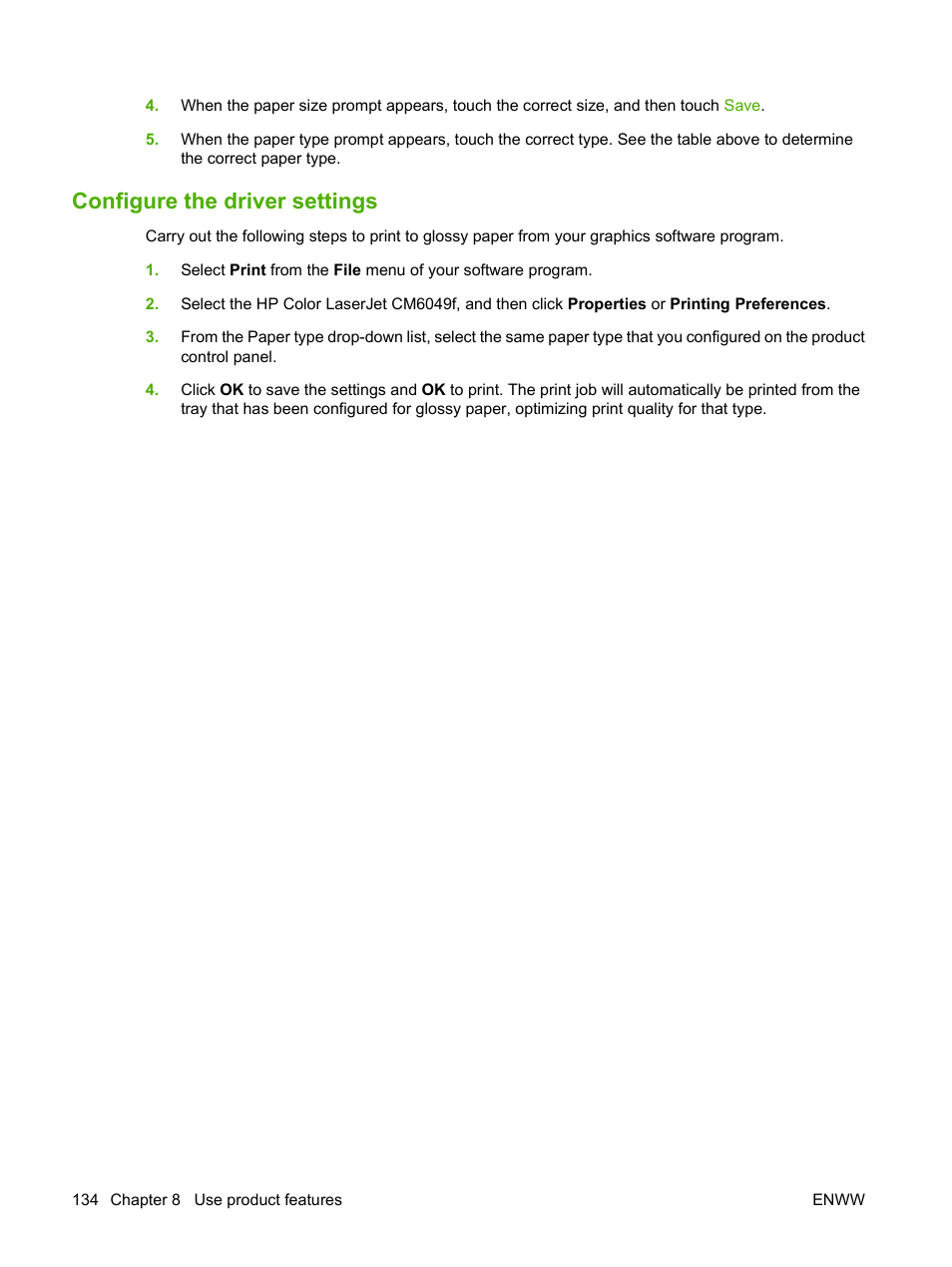 Configure the driver settings | HP CM6049F MFP User Manual | Page 150 / 320