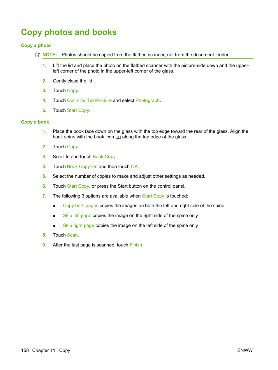 Copy photos and books | HP CM6049F MFP User Manual | Page 174 / 320