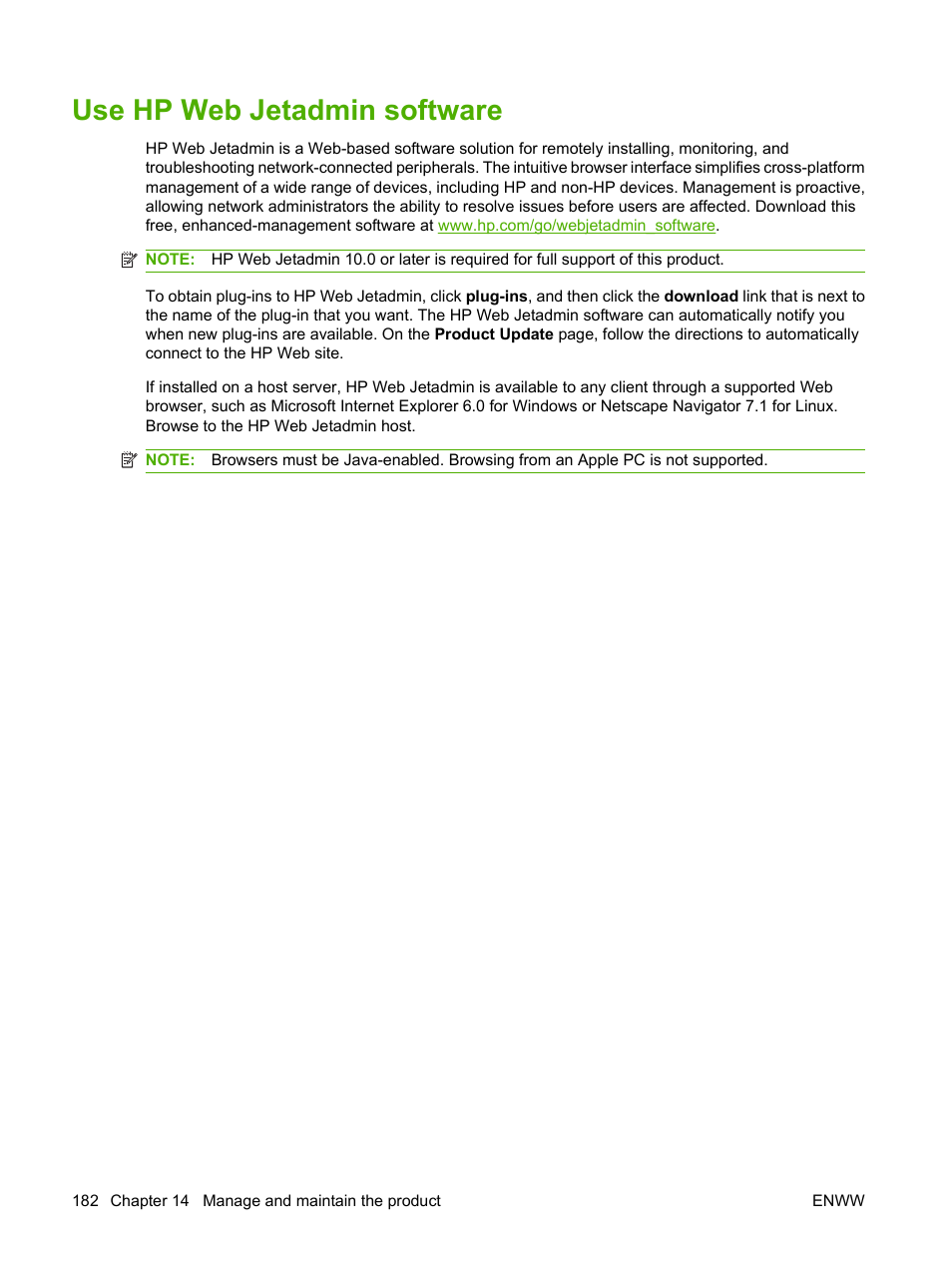 Use hp web jetadmin software | HP CM6049F MFP User Manual | Page 198 / 320