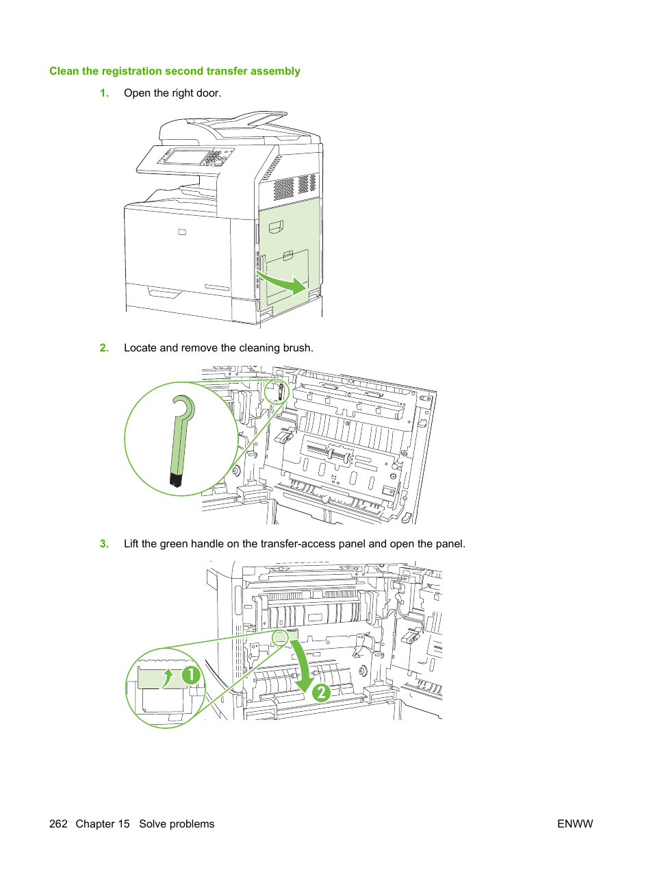Clean the registration second transfer assembly | HP CM6049F MFP User Manual | Page 278 / 320